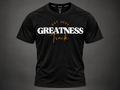 Maglietta sportiva GREATNESS Track Tee indossata, foto editoriale