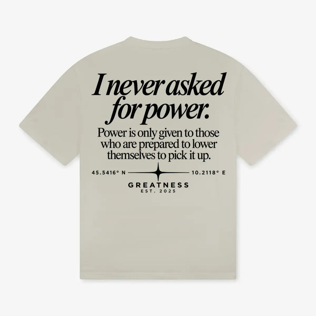 Maglietta regular fit Power is always dangerous GREATNESS in sabbia, retro