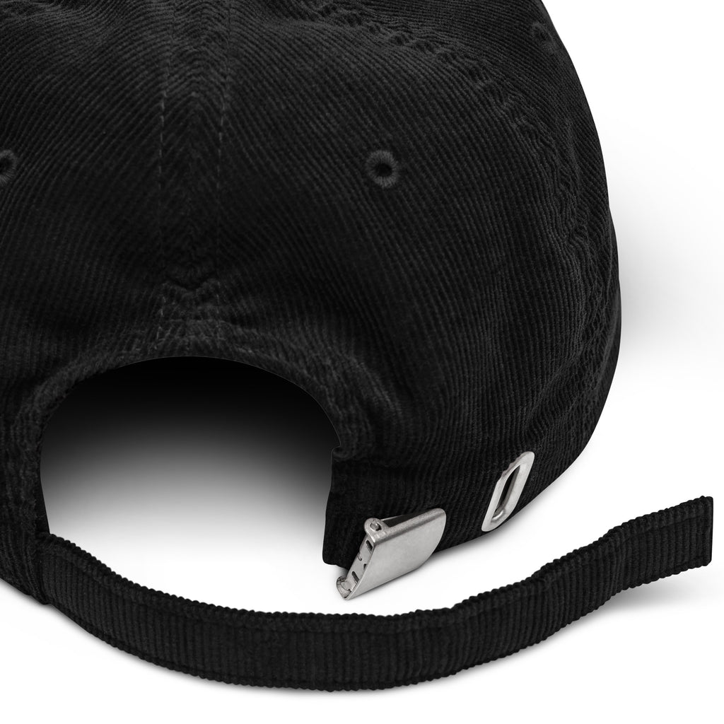 Cappellino in velluto a coste GREATNESS in nero, dettaglio