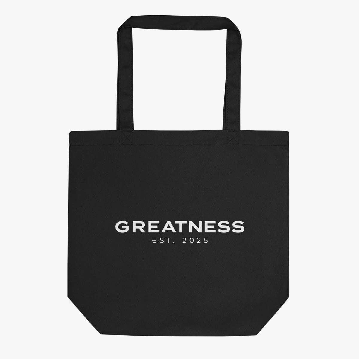 Tote bag in cotone GREATNESS Essential in nero, fronte #collection