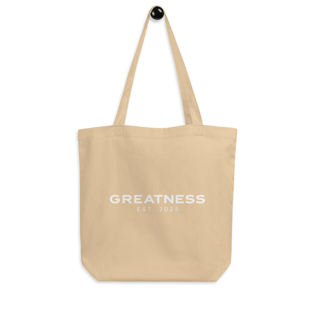 Tote bag in cotone GREATNESS Essential in avorio, fronte