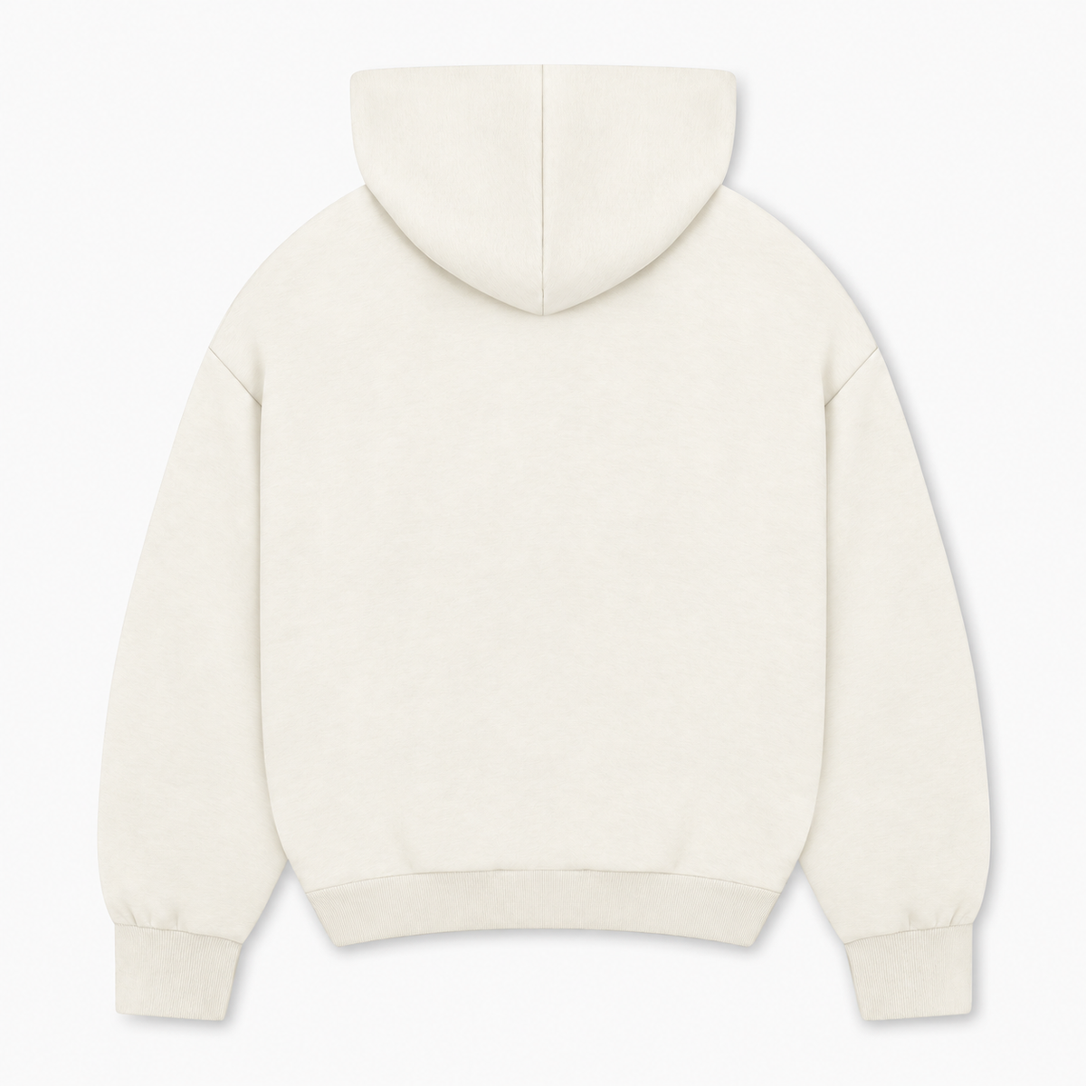 Felpa con cappuccio boxy GREATNESS Essential in off white, mockup