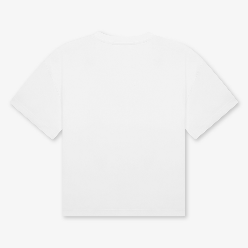 Maglietta boxy GREATNESS Essential Classic in bianco, mockup