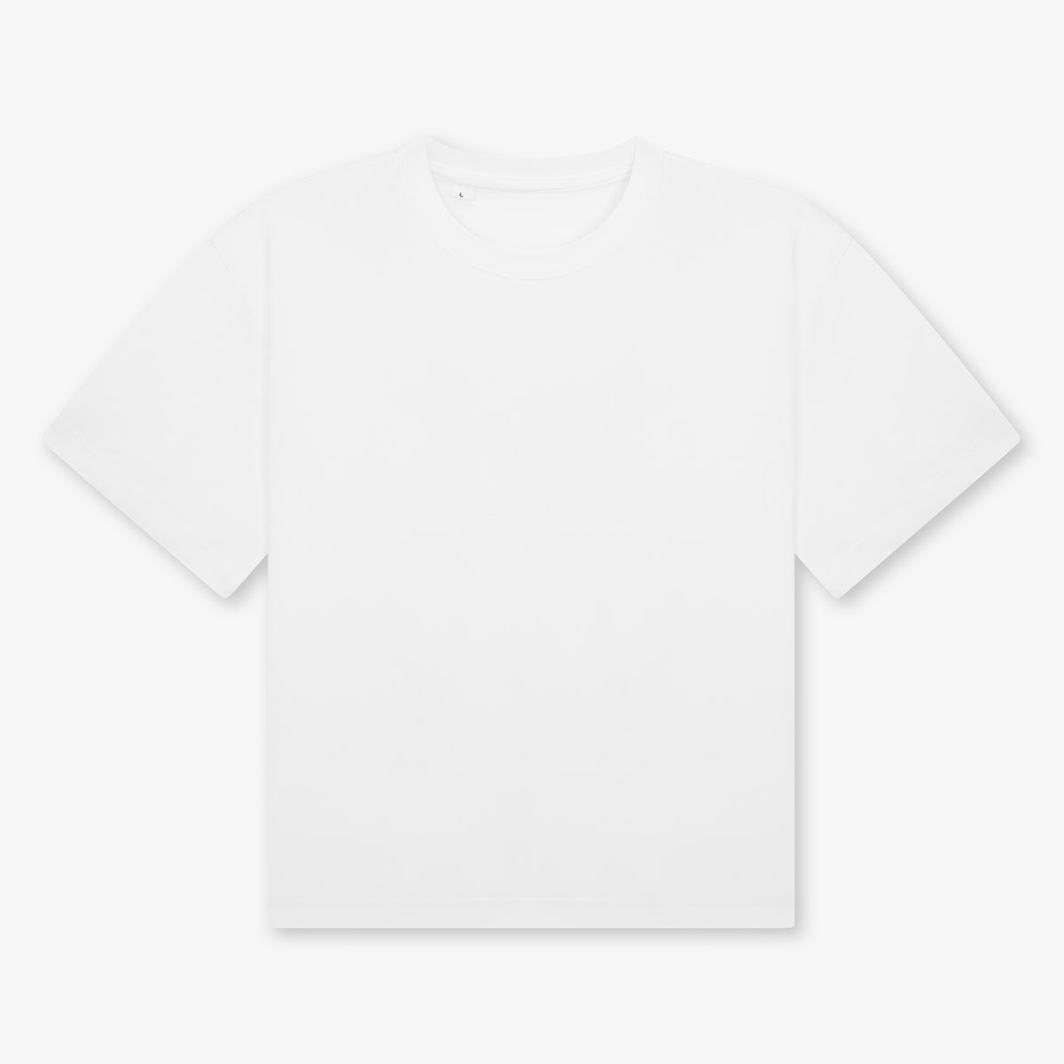 Maglietta boxy GREATNESS Essential Classic in bianco, mockup