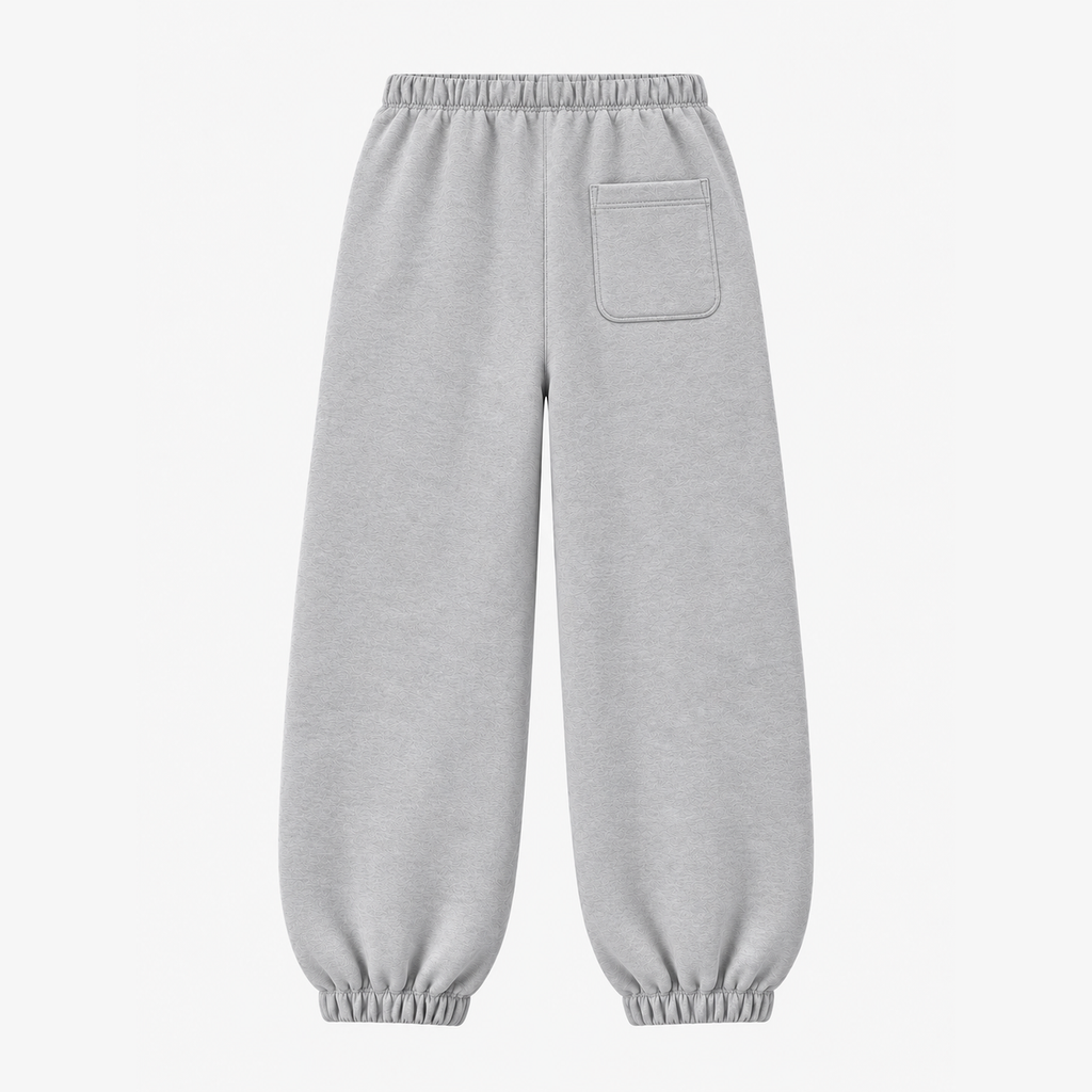 Pantalone tuta streetwear con polsino GREATNESS in grigio, mockup